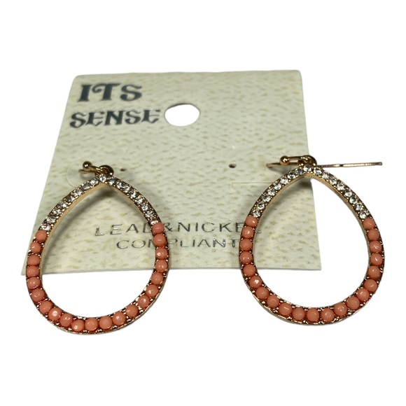 Gold Teardrop Dangle Earrings - Picture 3 of 4